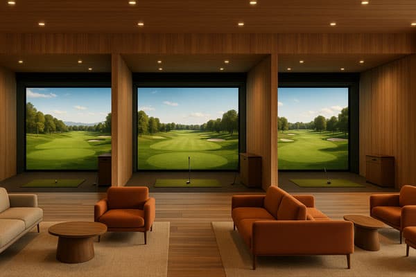 Multiple golf simulators available for practice and entertainment